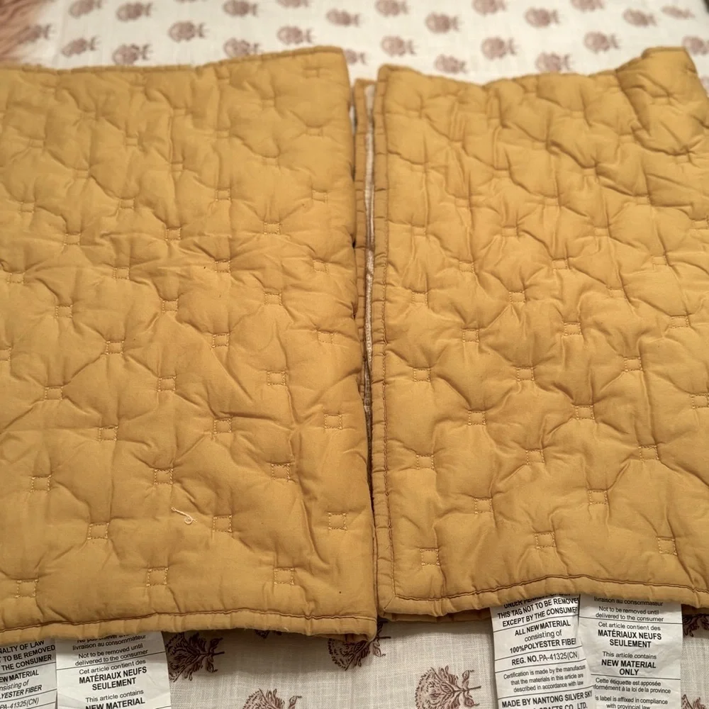 2/ Pottery Barn Kids Square Stitch Quilted Sham Set Of 2 Standard